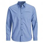 Jack & Jones Herren Hemd Jornord Shirt Ls Stretch Hellblau
