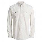 Jack & Jones Herren Hemd Jorscreen Shirt Ls Fold Up Sleeve Cremewei�