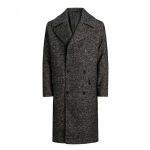Jack & Jones Herren Wollmantel Jprfalcon Herringbone Structure Wool Coat Dunkelgrau