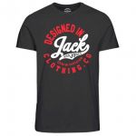 JACK & JONES Herren T-Shirt Jorart Newbright Sommer Baumwolle Rundhals Slim Fit Schwarz