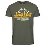JACK & JONES Herren T-Shirt Jorart Newbright Sommer Baumwolle Rundhals Slim Fit Oliv