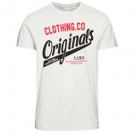 JACK & JONES Herren T-Shirt Jorart Newbright Sommer Baumwolle Rundhals Slim Fit Cremewei�