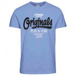 JACK & JONES Herren T-Shirt Jorart Newbright Sommer Baumwolle Rundhals Slim Fit Hellblau