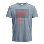 JACK & JONES Herren T-Shirt Jcolucas Sommer Baumwolle Print Rundhals Slim Fit Blau