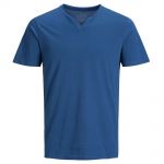 JACK & JONES Herren T-Shirt Jornotch Sommer Baumwolle Print Rundhals Regular Fit Blau