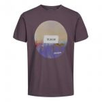 JACK & JONES Herren T-Shirt Jorwaterr Sommer Baumwolle Print Rundhals Slim Fit Rot
