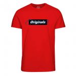 JACK & JONES Herren T-Shirt Jorboxo Sommer Baumwolle Print Rundhals Regular Fit Rot