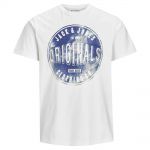 JACK & JONES Herren T-Shirt Jorstood Sommer Baumwolle Print Rundhals Slim Fit Wei�