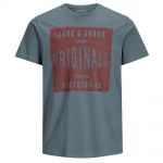 JACK & JONES Herren T-Shirt Jorstood Sommer Baumwolle Print Rundhals Slim Fit Grau