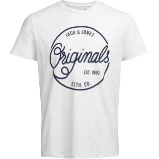 JACK & JONES Herren T-Shirt Jorswell Sommer Baumwolle Print Rundhals Slim Fit Wei�