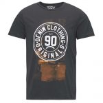 JACK & JONES Herren T-Shirt Jorkola Sommer Baumwolle Print Rundhals Slim Fit Grau