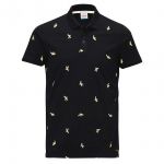 Jack & Jones Herren Poloshirt Jorrarty Polohemd Print Slim Fit Polo Schwarz