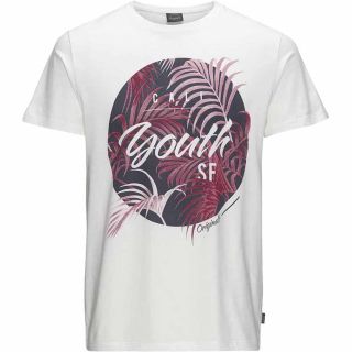 JACK & JONES Herren T-Shirt Jorspring 3 Sommer Baumwolle Print Rundhals Slim Fit Wei�