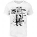 JACK & JONES Herren T-Shirt Jorshot Sommer Baumwolle Print Rundhals Regular Fit Wei�