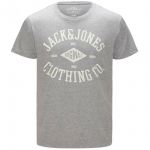 JACK & JONES Herren T-Shirt Jordiamond Sommer Baumwolle Rundhals Regular Fit Grau