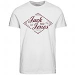 JACK & JONES Herren T-Shirt Jornew Diamond Sommer Baumwolle Rundhals Slim Fit Wei�