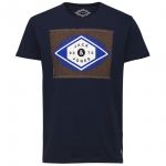 JACK & JONES Herren T-Shirt Jcostay Sommer Baumwolle Print Rundhals Tall & Slim Blau