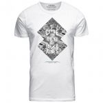 JACK & JONES Herren T-Shirt Jcofaster 4 Sommer Baumwolle Print Rundhals Slim Fit Wei�