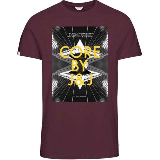 JACK & JONES Herren T-Shirt Jcobank Sommer Baumwolle Print Rundhals Slim Fit Rot