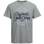 JACK & JONES Herren T-Shirt Jorpaintlogo Sommer Baumwolle Rundhals Regular Fit Grau
