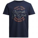 JACK & JONES Herren T-Shirt Jorpaintlogo Sommer Baumwolle Rundhals Regular Fit Dunkelblau