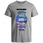 JACK & JONES Herren T-Shirt Jconoise Sommer Baumwolle Print Rundhals Slim Fit Grau