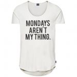 JACK & JONES Herren T-Shirt Jortype 3 Sommer Baumwolle Print Rundhals Slim Fit Wei� MONDAY