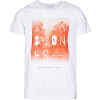 JACK & JONES Herren T-Shirt Jcoice Sommer Baumwolle Print Rundhals Slim Fit Wei�
