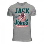 JACK & JONES Herren T-Shirt Jorpop 2 Sommer Baumwolle Print Rundhals Slim Fit Hellgrau (Melange)