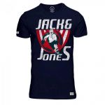 JACK & JONES Herren T-Shirt Jorpop 2 Sommer Baumwolle Print Rundhals Slim Fit Mittelblau