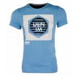 JACK & JONES Herren T-Shirt Jcodepth Sommer Baumwolle Print Rundhals Slim Fit Hellblau