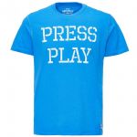 JACK & JONES Herren T-Shirt Jorpush Sommer Baumwolle Print Rundhals Slim Fit Blau