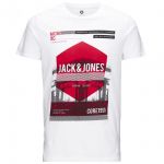 JACK & JONES Herren T-Shirt Jcotrain Sommer Baumwolle Print Rundhals Regular Fit Wei�