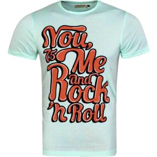 JACK & JONES Herren T-Shirt Jorsummer Sommer Baumwolle Print Rundhals Slim Fit T�rkis