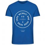 JACK & JONES Herren T-Shirt Jcobooster Sommer Baumwolle Print Rundhals Slim Fit Blau