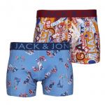 Jack & Jones Herren Panties RACING 2er Pack Racing2 Orange Popsicle-Azure Blue