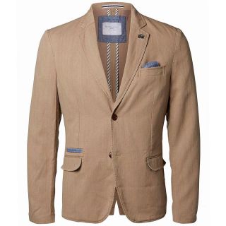 Selected Homme Herren Sakko Shxone-Camp Blazer Business Anzug Jackett Braun