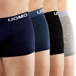 Uomo Herren Boxershort Hombre Multipack Mehrfarbig Grau Blau Schwarz Unterhose 4er Pack 1