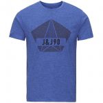 JACK & JONES Herren T-Shirt Jcotexa Sommer Baumwolle Rundhals Print Slim Fit Blau Melange