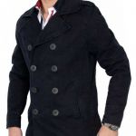 Arqueonautas Herren Trenchcoat Zweireiher Navyblau