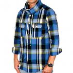 Jack & Jones Herren Hemd New Seb Shirt Ls Exp Org kariert Federal Blue