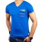 JACK & JONES Herren T-Shirt Jcocapsver Sommer V-Ausschnitt Baumwolle Slim Fit Blau