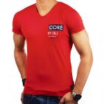 JACK & JONES Herren T-Shirt Jcocapsver Sommer V-Ausschnitt Baumwolle Slim Fit Rot