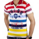 Redbridge Herren Poloshirt RB2050 Rot und Gr�n gestreift Rot