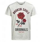 JACK & JONES Herren T-Shirt Jorgrammer Rundhals Sommer Baumwolle Regular Fit Cremewei�