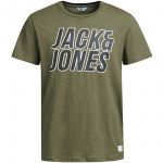 JACK & JONES Herren T-Shirt Jcotalent Print Sommer Rundhals Kurzarm Slim Fit Oliv