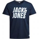 JACK & JONES Herren T-Shirt Jcotalent Print Sommer Rundhals Kurzarm Slim Fit Dunkelblau