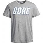 JACK & JONES Herren T-Shirt Jcotalent Print Sommer Rundhals Kurzarm Slim Fit Grau CORE