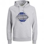 Jack & Jones Kapuzenpullover Herren Hoodie Jcogeek Sweat Hood Fst Hellgrau (Melange)