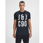 JACK & JONES Herren T-Shirt Jcopixel Sommer Baumwolle Print Rundhals Slim Fit Dunkelblau